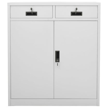 Office Cabinet Light Grey 90x40x102 cm Steel - OLBRIT