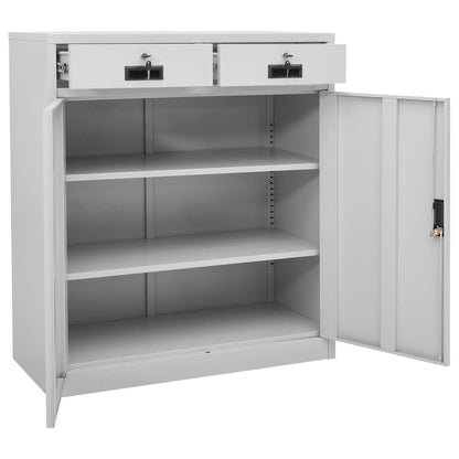 Office Cabinet Light Grey 90x40x102 cm Steel - OLBRIT