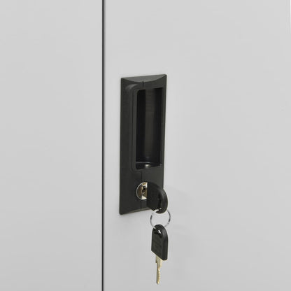Office Cabinet Light Grey 90x40x102 cm Steel - OLBRIT