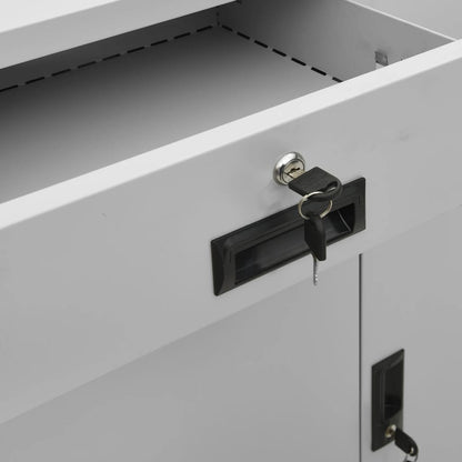 Office Cabinet Light Grey 90x40x102 cm Steel - OLBRIT