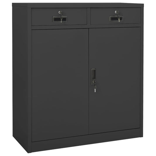 Office Cabinet Anthracite 90x40x102 cm Steel - OLBRIT