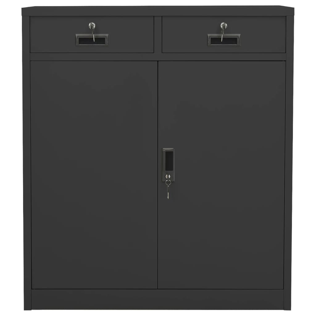 Office Cabinet Anthracite 90x40x102 cm Steel - OLBRIT