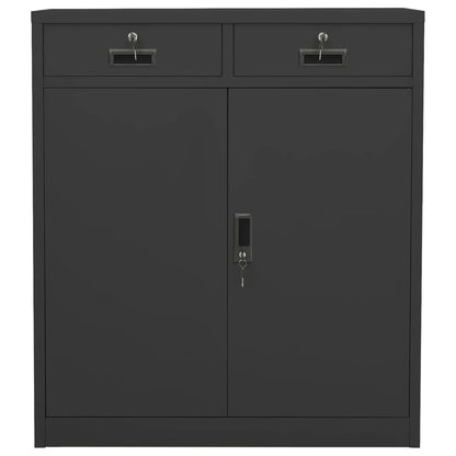 Office Cabinet Anthracite 90x40x102 cm Steel - OLBRIT