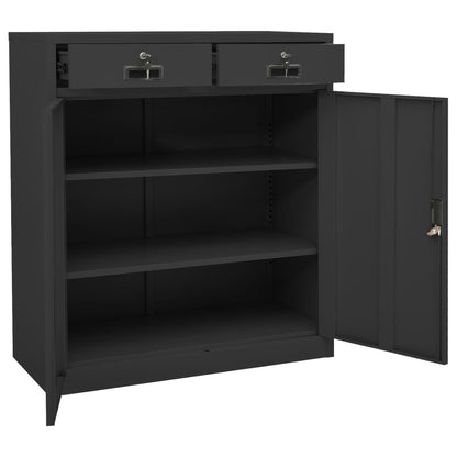 Office Cabinet Anthracite 90x40x102 cm Steel - OLBRIT