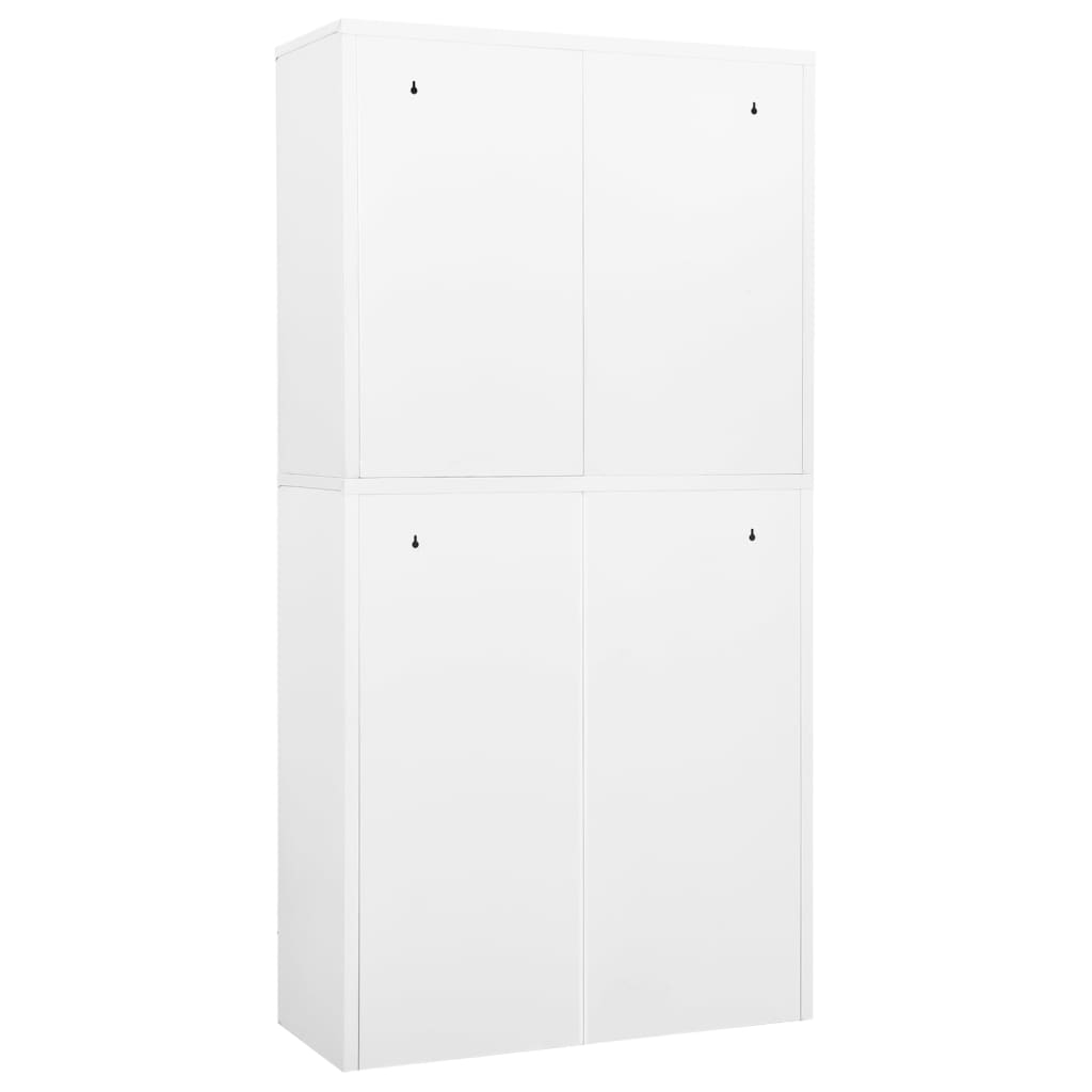 Office Cabinet White 90x40x180 cm Steel - OLBRIT