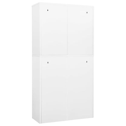 Office Cabinet White 90x40x180 cm Steel - OLBRIT