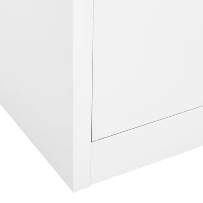 Office Cabinet White 90x40x180 cm Steel - OLBRIT