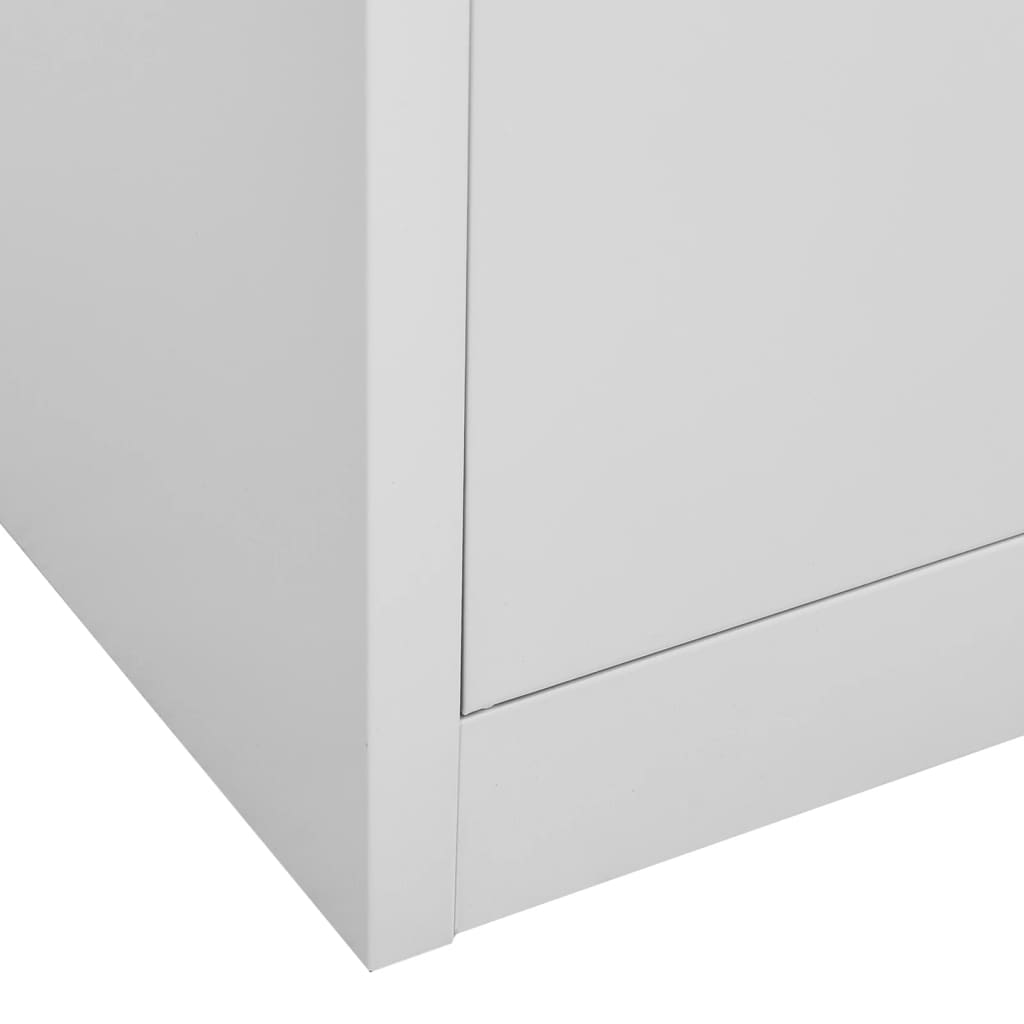 Office Cabinet Light Grey 90x40x180 cm Steel - OLBRIT