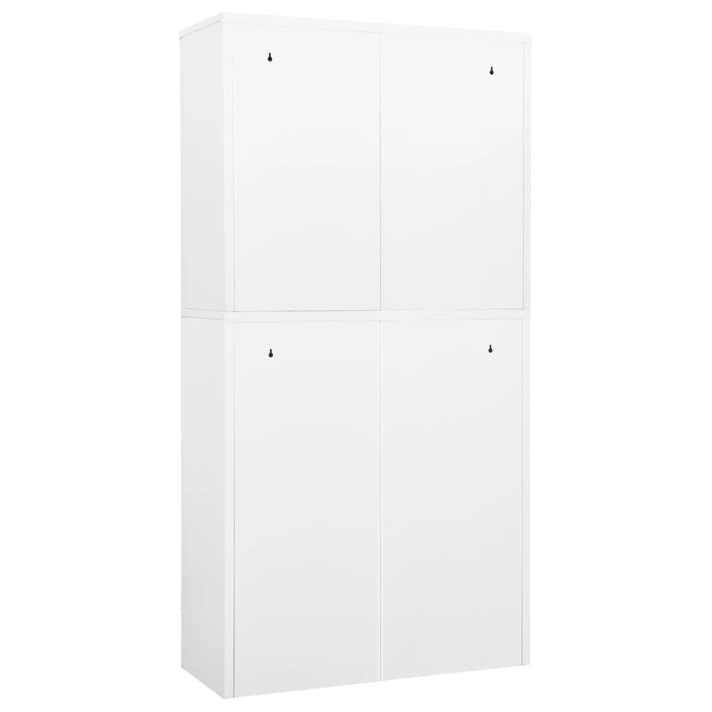 Office Cabinet White 90x40x180 cm Steel - OLBRIT