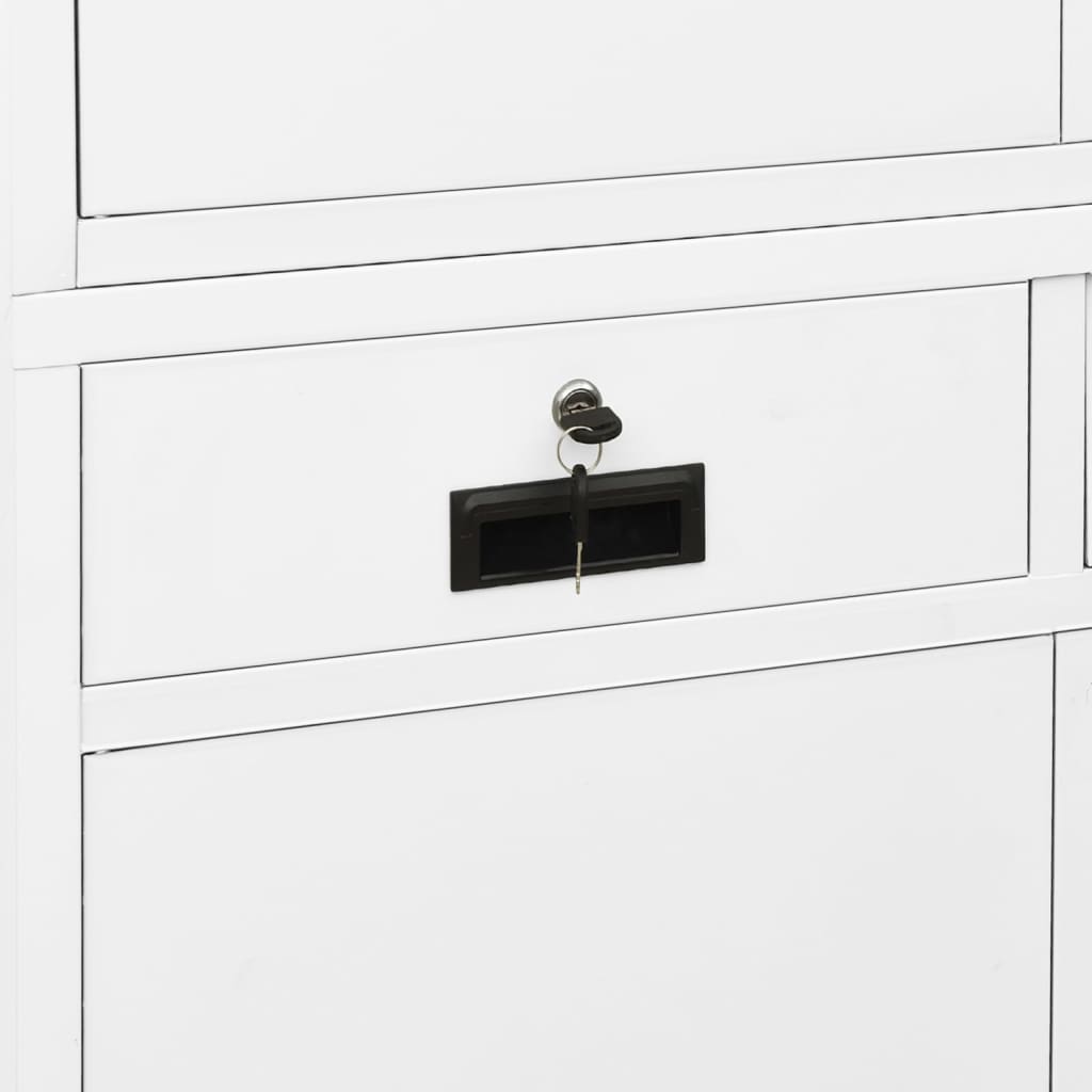 Office Cabinet White 90x40x180 cm Steel - OLBRIT