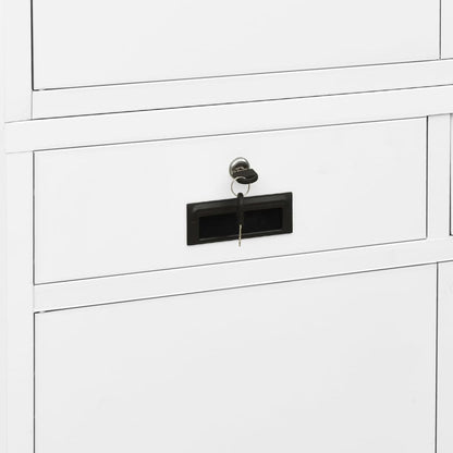 Office Cabinet White 90x40x180 cm Steel - OLBRIT