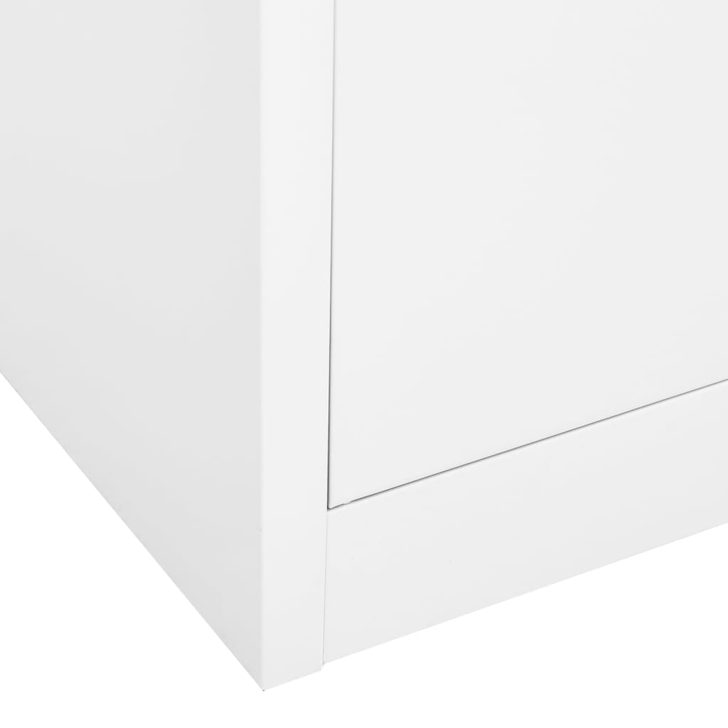 Office Cabinet White 90x40x180 cm Steel - OLBRIT