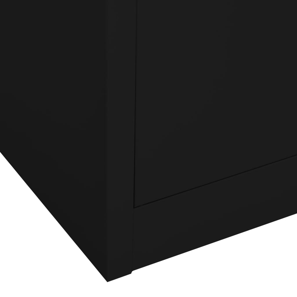 Office Cabinet Black 90x40x180 cm Steel - OLBRIT