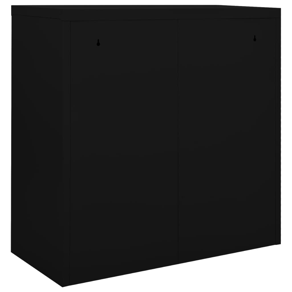 Sliding Door Cabinet Black 90x40x90 cm Steel - OLBRIT