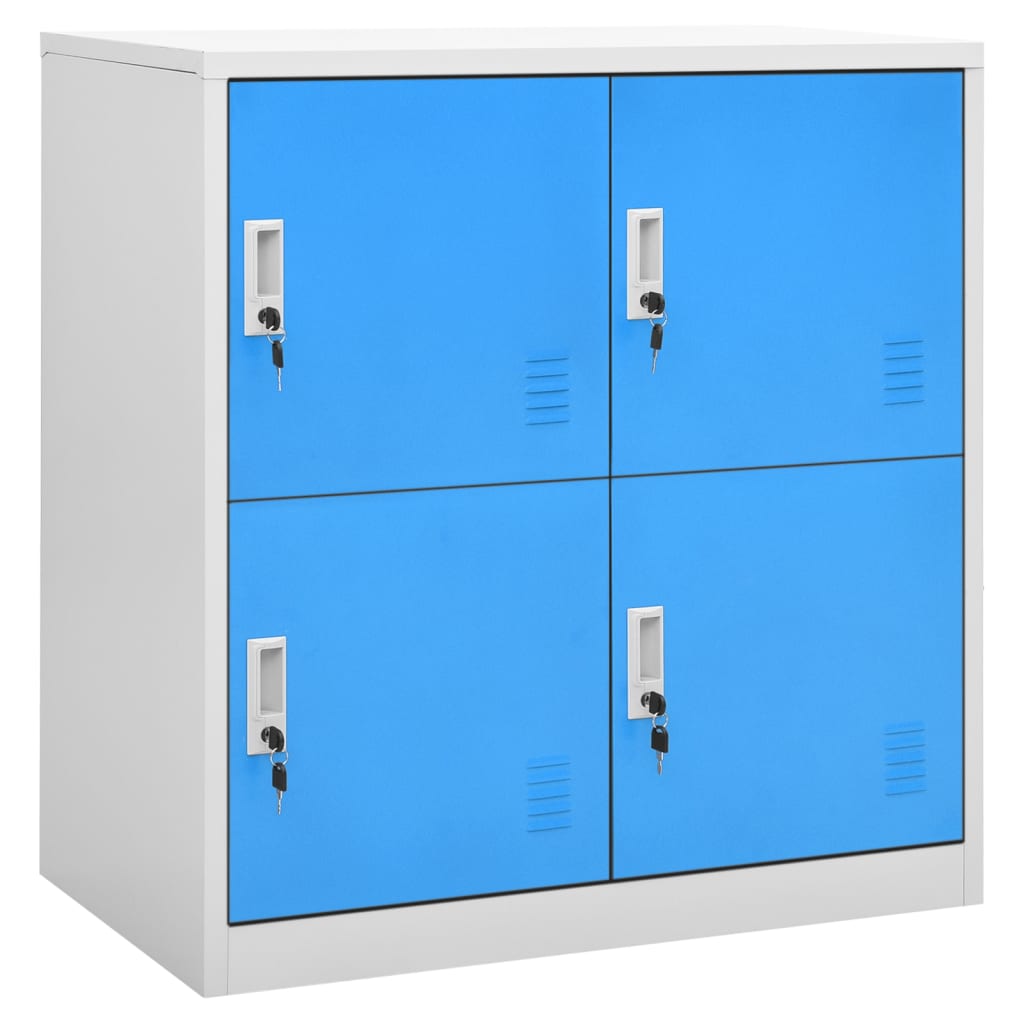 Locker Cabinet Light Grey and Blue 90x45x92.5 cm Steel - OLBRIT