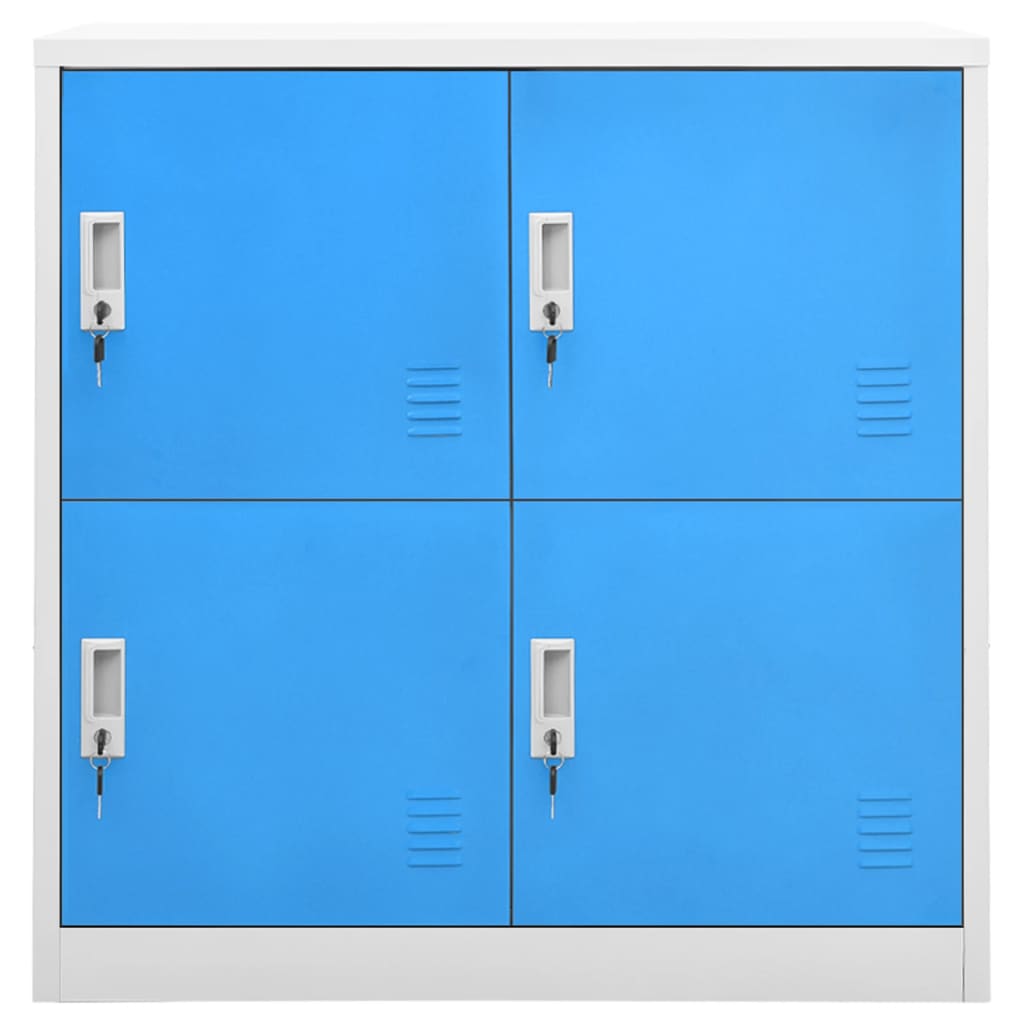 Locker Cabinet Light Grey and Blue 90x45x92.5 cm Steel - OLBRIT