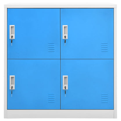 Locker Cabinet Light Grey and Blue 90x45x92.5 cm Steel - OLBRIT