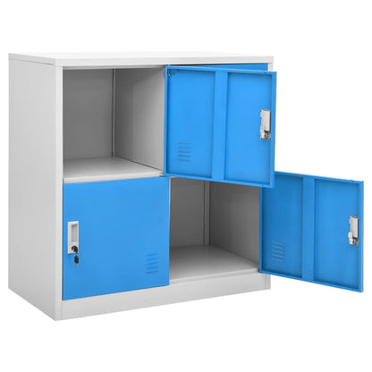 Locker Cabinet Light Grey and Blue 90x45x92.5 cm Steel - OLBRIT