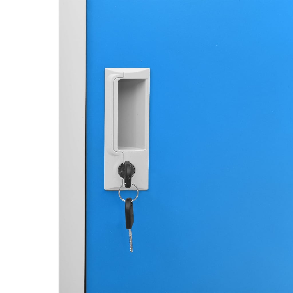 Locker Cabinet Light Grey and Blue 90x45x92.5 cm Steel - OLBRIT