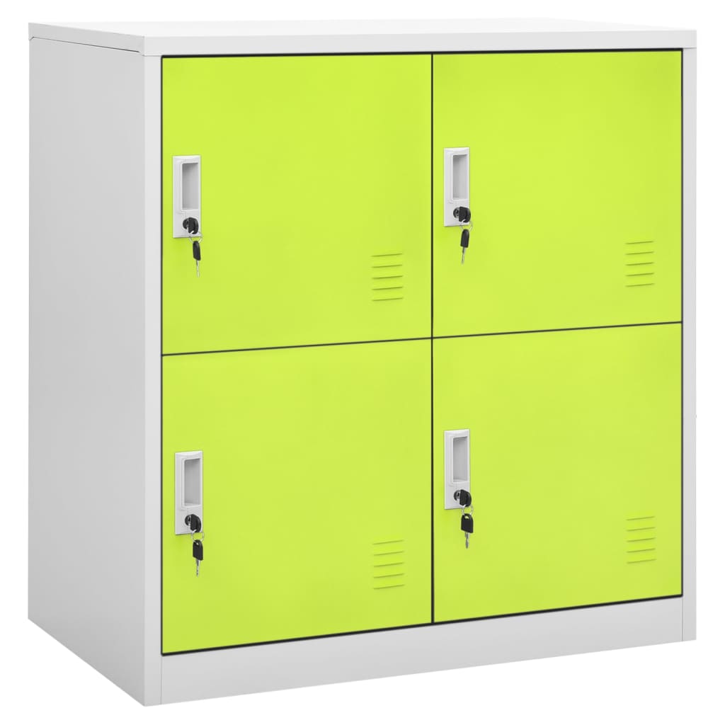 Locker Cabinet Light Grey and Green 90x45x92.5 cm Steel - OLBRIT