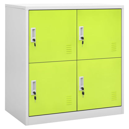 Locker Cabinet Light Grey and Green 90x45x92.5 cm Steel - OLBRIT