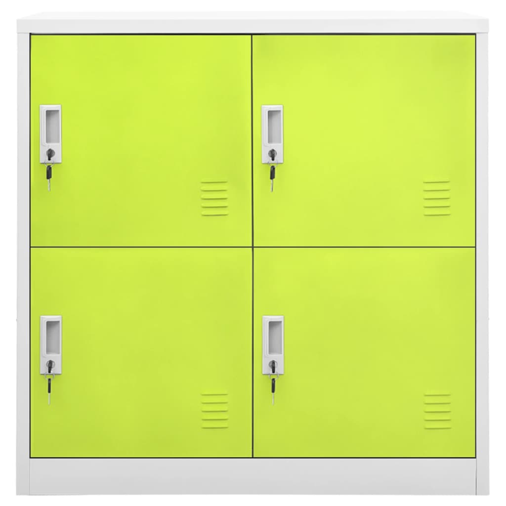 Locker Cabinet Light Grey and Green 90x45x92.5 cm Steel - OLBRIT