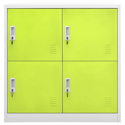 Locker Cabinet Light Grey and Green 90x45x92.5 cm Steel - OLBRIT