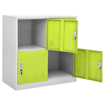 Locker Cabinet Light Grey and Green 90x45x92.5 cm Steel - OLBRIT