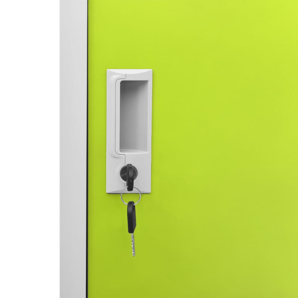 Locker Cabinet Light Grey and Green 90x45x92.5 cm Steel - OLBRIT