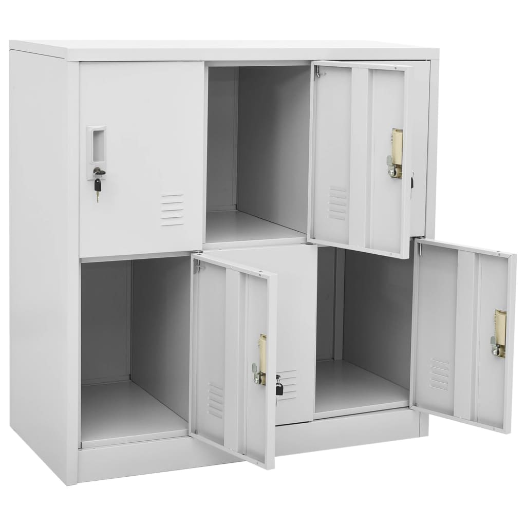 Locker Cabinet Light Grey 90x45x92.5 cm Steel - OLBRIT