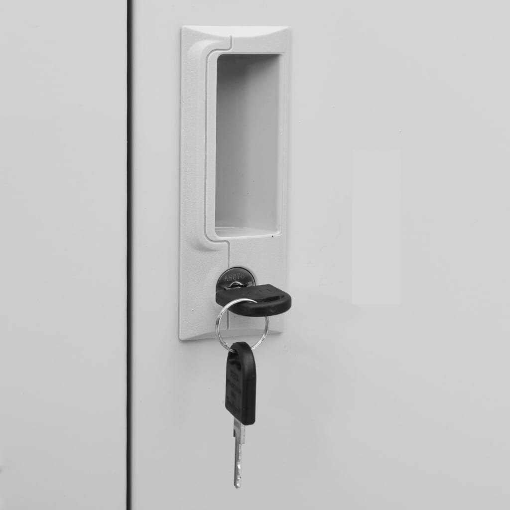 Locker Cabinet Light Grey 90x45x92.5 cm Steel - OLBRIT