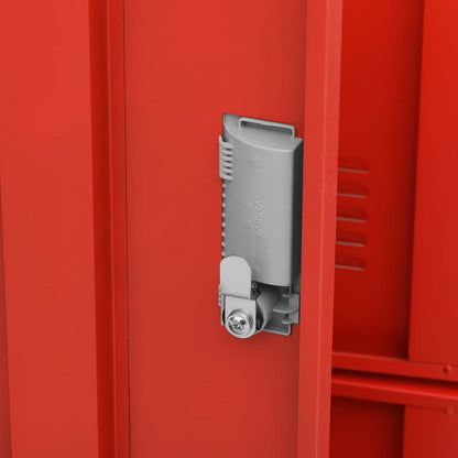 Locker Cabinet Light Grey and Red 90x45x92.5 cm Steel - OLBRIT