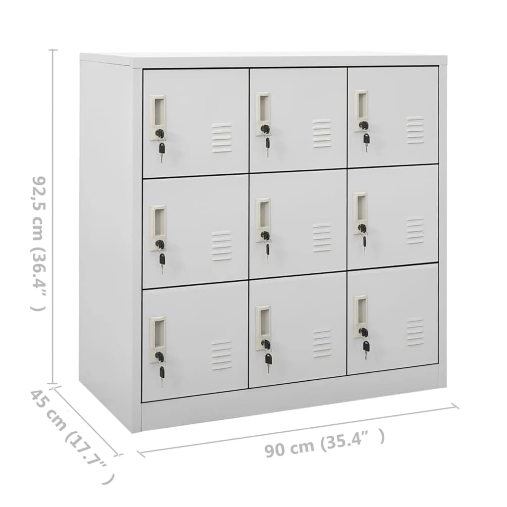 Locker Cabinet Light Grey 90x45x92.5 cm Steel - OLBRIT