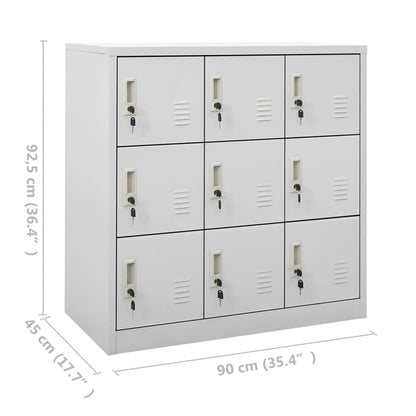 Locker Cabinet Light Grey 90x45x92.5 cm Steel - OLBRIT