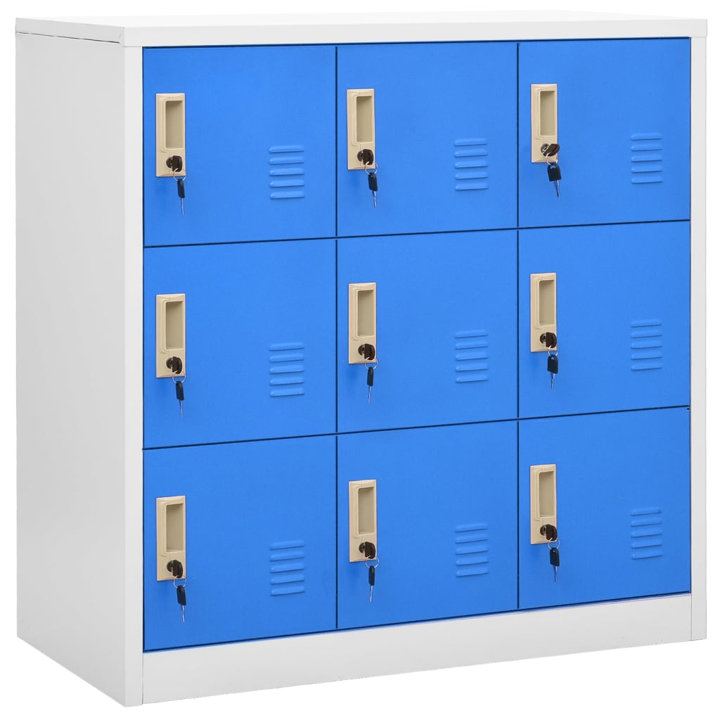 Locker Cabinet Light Grey and Blue 90x45x92.5 cm Steel - OLBRIT