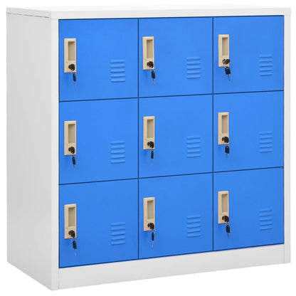 Locker Cabinet Light Grey and Blue 90x45x92.5 cm Steel - OLBRIT