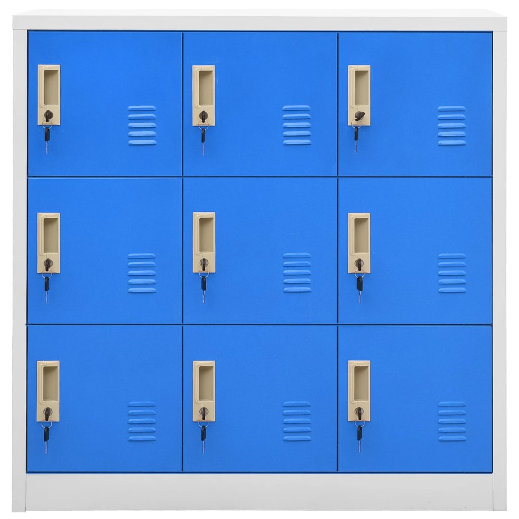 Locker Cabinet Light Grey and Blue 90x45x92.5 cm Steel - OLBRIT