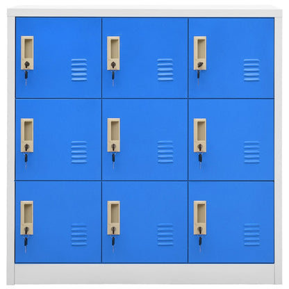 Locker Cabinet Light Grey and Blue 90x45x92.5 cm Steel - OLBRIT