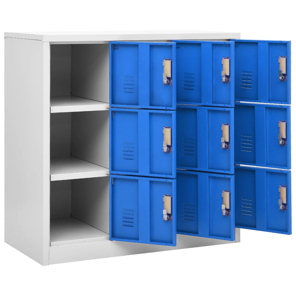 Locker Cabinet Light Grey and Blue 90x45x92.5 cm Steel - OLBRIT