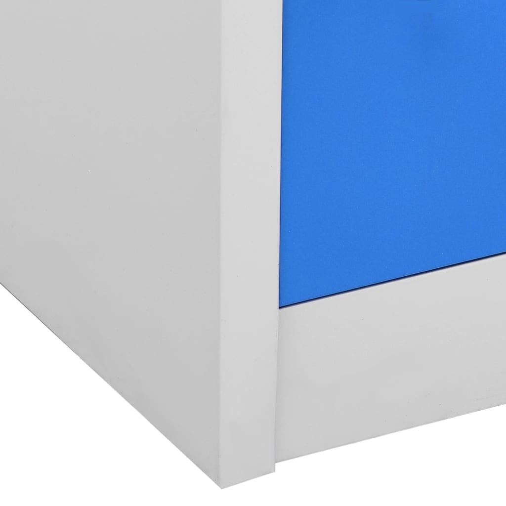 Locker Cabinet Light Grey and Blue 90x45x92.5 cm Steel - OLBRIT