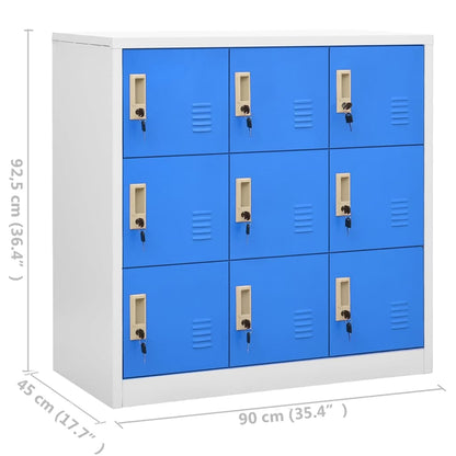 Locker Cabinet Light Grey and Blue 90x45x92.5 cm Steel - OLBRIT