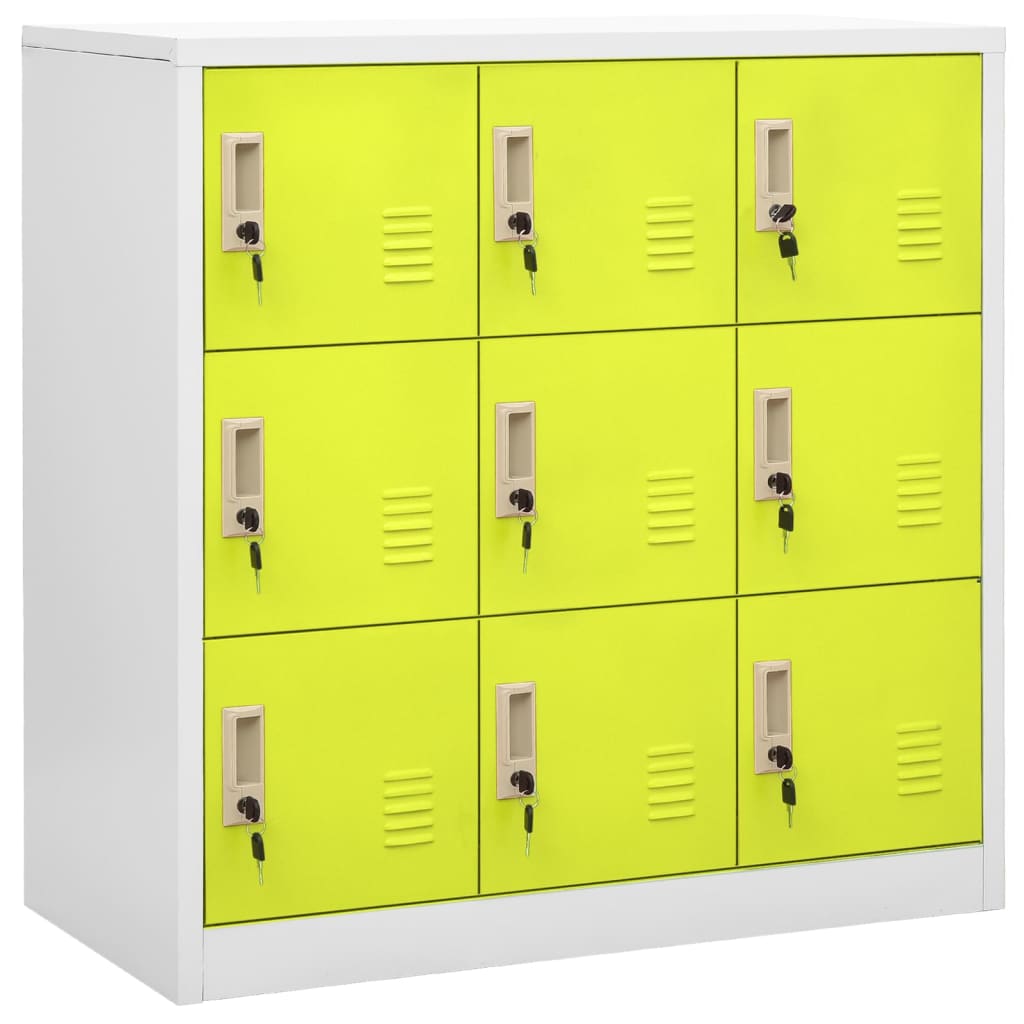 Locker Cabinet Light Grey and Green 90x45x92.5 cm Steel - OLBRIT