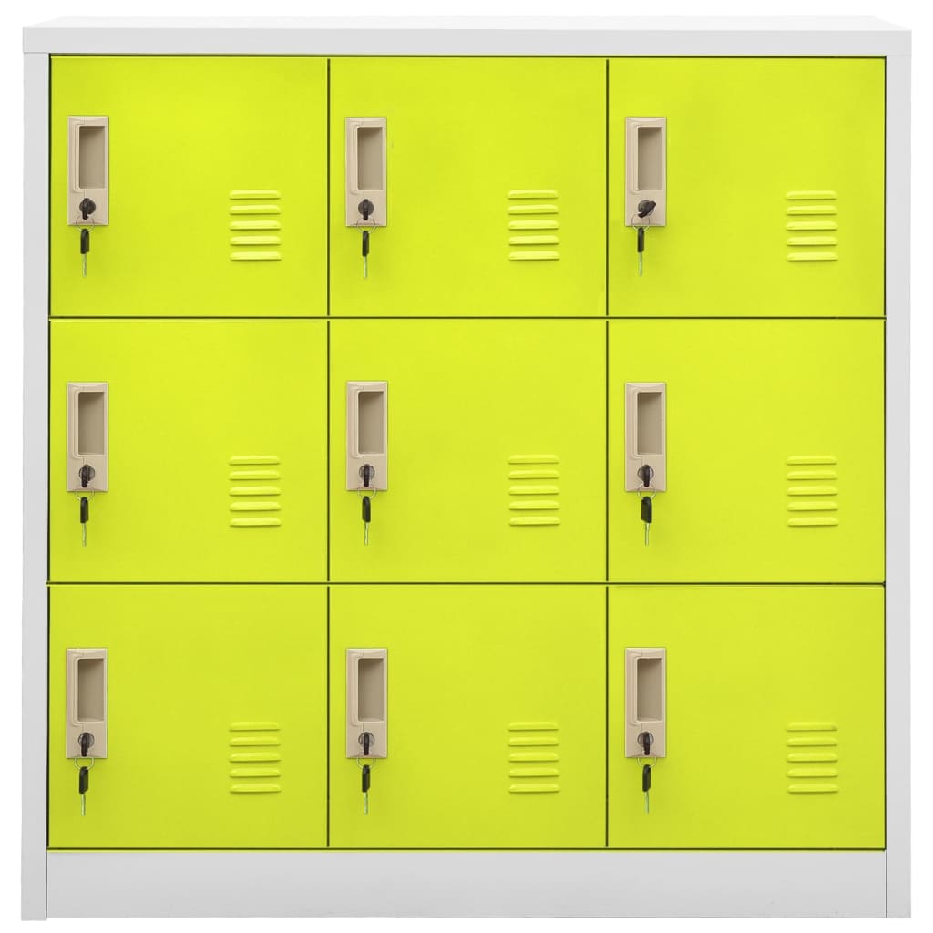 Locker Cabinet Light Grey and Green 90x45x92.5 cm Steel - OLBRIT