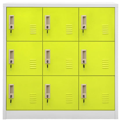 Locker Cabinet Light Grey and Green 90x45x92.5 cm Steel - OLBRIT