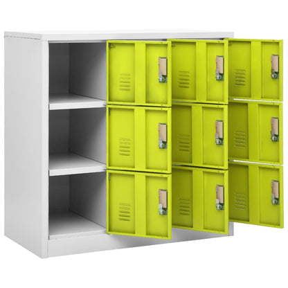 Locker Cabinet Light Grey and Green 90x45x92.5 cm Steel - OLBRIT