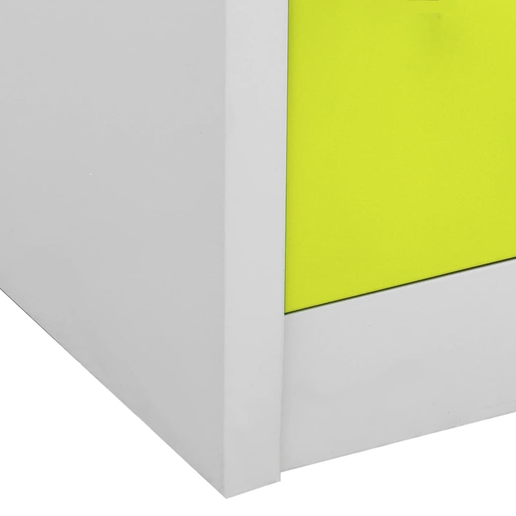Locker Cabinet Light Grey and Green 90x45x92.5 cm Steel - OLBRIT