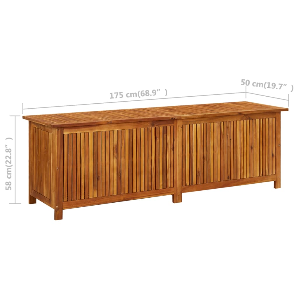 Garden Storage Box 175x50x58 cm Solid Acacia Wood - OLBRIT