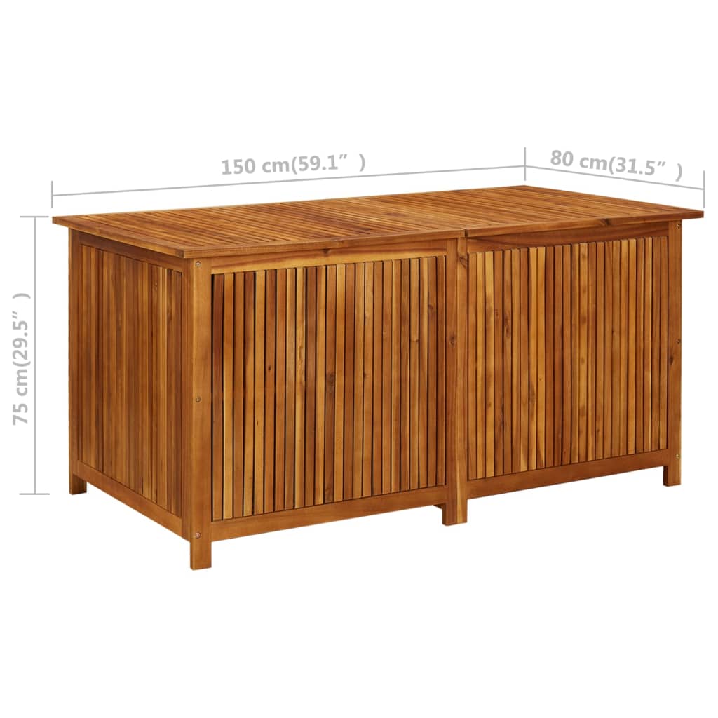 Garden Storage Box 150x80x75 cm Solid Acacia Wood - OLBRIT
