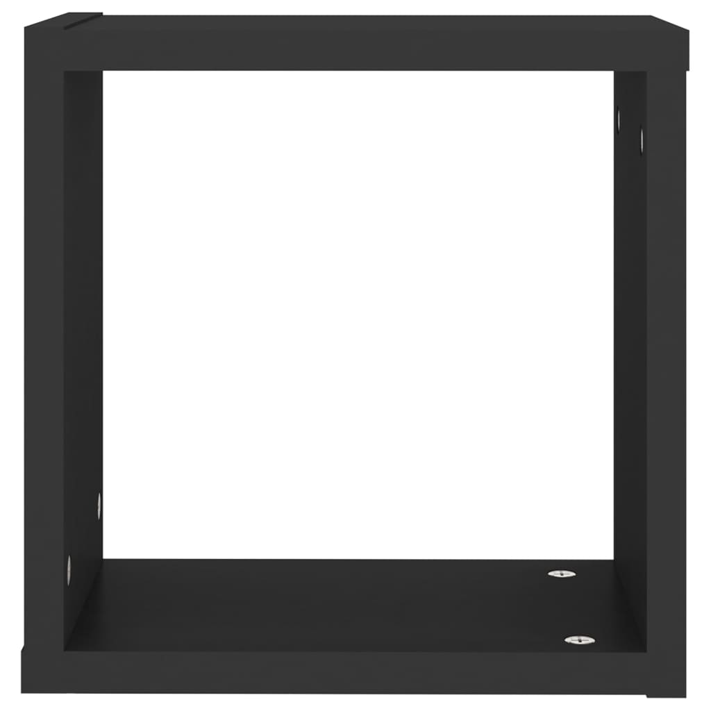 Wall Cube Shelves 6 pcs Black 30x15x30 cm - OLBRIT