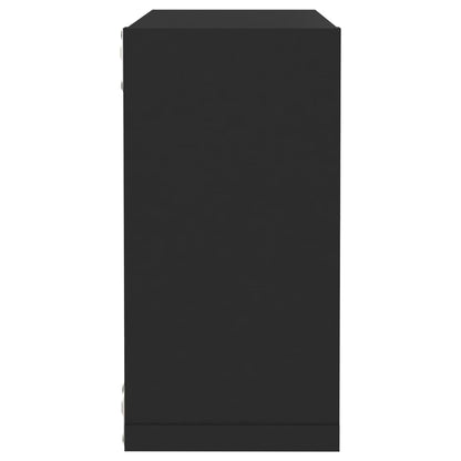 Wall Cube Shelves 6 pcs Black 30x15x30 cm - OLBRIT